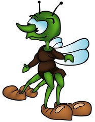 Four-legged Bug - Colored Cartoon Illustration