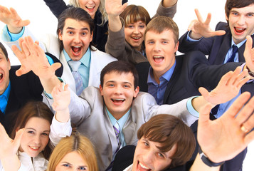 Obraz premium Large group of business people. Over white background