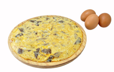 Tortilla de setas y gambas.
