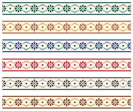 cenefas mosaico flores