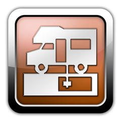 Bronze Glossy Square Icon 