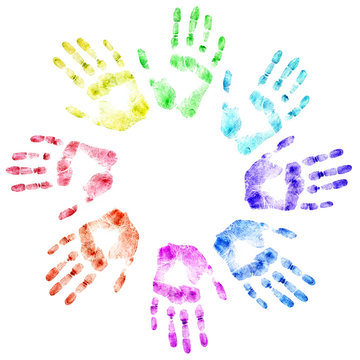 Color Print Of Human Hands