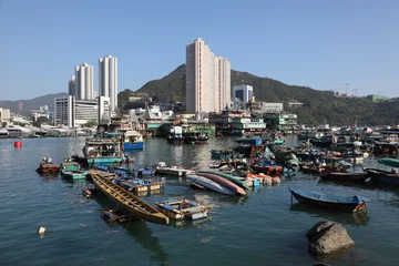 Zelfklevend Fotobehang Harbor in Hong Kong Aberdeen © philipus