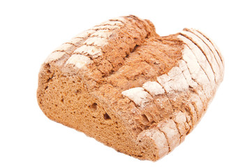 black bread isolated on white