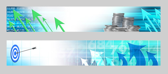 Abstract economic horizontal banners.