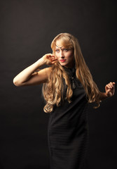 Fototapeta premium Beautiful woman with gorgeous blonde hair