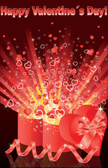 Happy Valentines Day, greeting card. vector illustration
