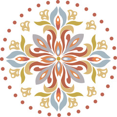 Wood carving color pattern - vector