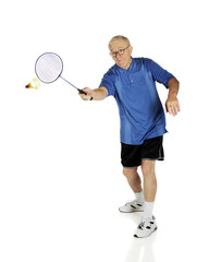 Senior Playing Badminton
