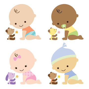 Babies with Teddy Bears