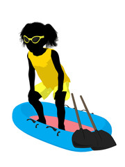 Beach Girl Silhouette Illustration