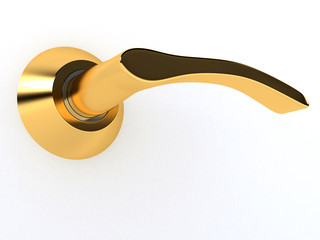 Door handle over white background