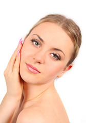Obraz premium Young beautiful blond woman close-up portrait