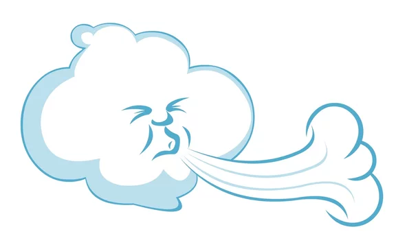 Blowing Wind Character vector de Stock | Adobe Stock