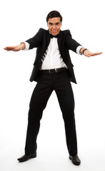 Surprised business man with grimace