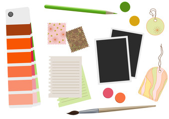 Creative Designer background. Office tools. vector