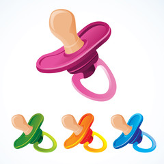 baby's dummy in different colors