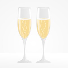 TWO GLASSES OF CHAMPAGNE