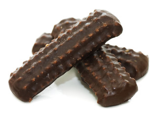 Chocolate cookies  isolated on white background