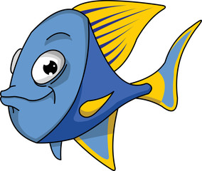 Pesce azzurro e giallo. Illustrazione vettoriale
