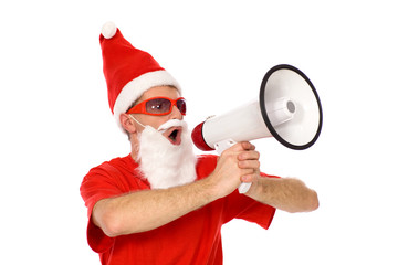 Santa Shouting Through Megaphone