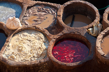 Leather dyeing vats