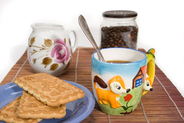 cup of coffee and a snack