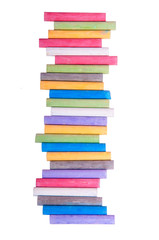Colorful crayons (pink,yellow,blue,green,lilac,brown) isolated