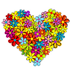 Plakat Heart made of flowers
