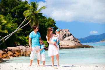 Family with two kids on vacation