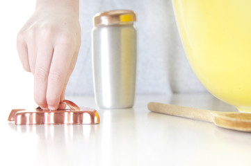 Child using cooking mold