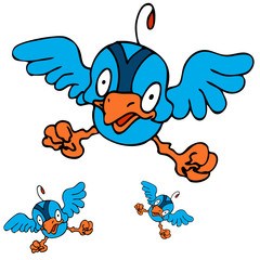 Baby Bird Learning to Fly