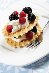 Waffles with fruits