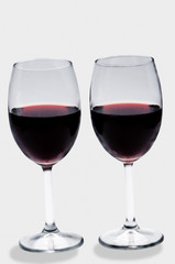 Copas de vidrio de vino tinto  Alcohol