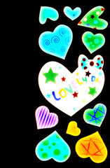 Colorful heart shape isolated on white background