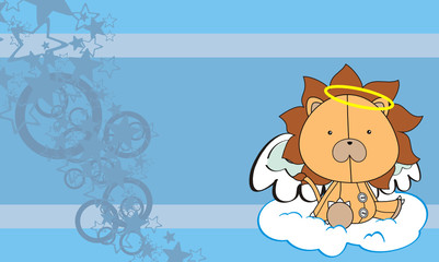 lion angel cartoon background