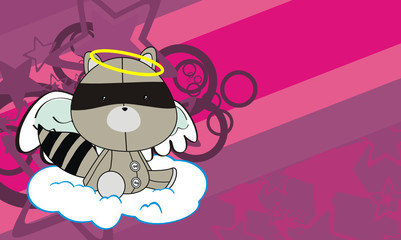 raccoon angel cartoon background