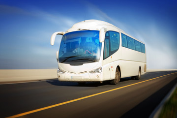 Fototapeta premium bus in motion on the highway