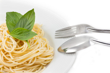 Spaghetti with fork