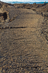 Stones of volcanic flow give a beautiful  structure