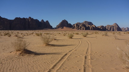 Fototapeta na wymiar désert du Wadi Rum, Jordanie
