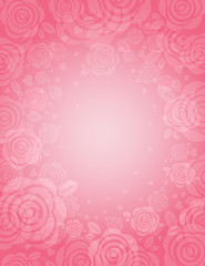 frame of  pink roses, vector illustration