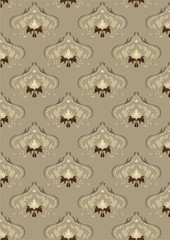 Light brown background with oriental ornaments. Background.