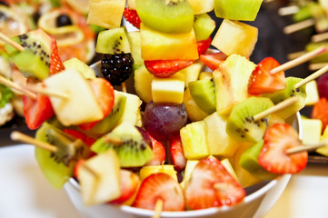 small appetizer from fruit on the festive table
