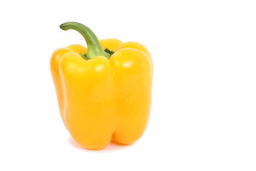 Sweet Yellow Bell Pepper isolated on white