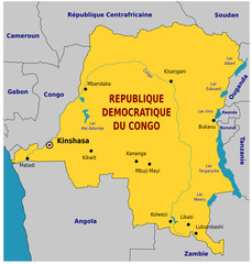Carte de la République démocratique du Congo