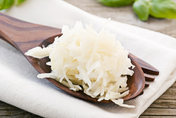 Krautsalat auf Gabel