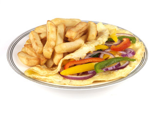 Vegetarian Omelette with Chips