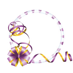 Celebratory round frame with a lilac bow