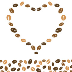 hearts coffee background with love